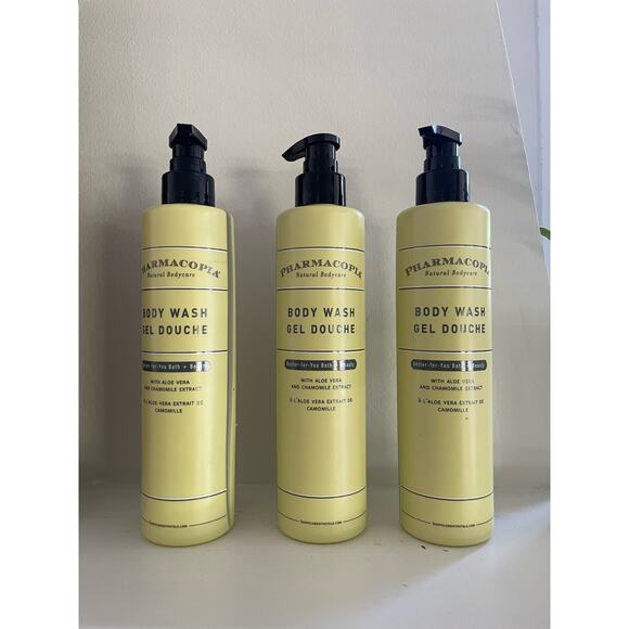 Pharmacopia Natural Body Wash Aloe Vera Chamomile extract 12.17 oz. 3 bottles
